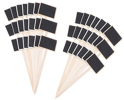 GALPADA Mini Chalkboard Tags on Sticks 20 Pcs Wooden Blackboard Signs for Plant Pots Garden Labels Table Numbers Price Tags Message Notes Wedding Christmas Party and Home Decoration
