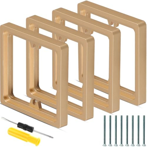Acmerota 10 mm quadratischer Abstandhalter 2er-Pack 0,39 Zoll/10 mm Einzelner Sockel-Abstandhalter 1-fach-Aufputzdose Goldplatte Einzelner Sockel-Lichtschalterrahmen Lichtschalter-Abstandhalter