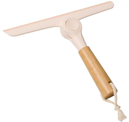 Shower Squeegee Rotating Blade Squeegee Broom with Rubber Lip 10 inch | Screen Wiper for Window Glass Shower Door Car Windshield Mirror 180° Cleaner Scraper Silicone Flexi Blade Non-Slip Handle