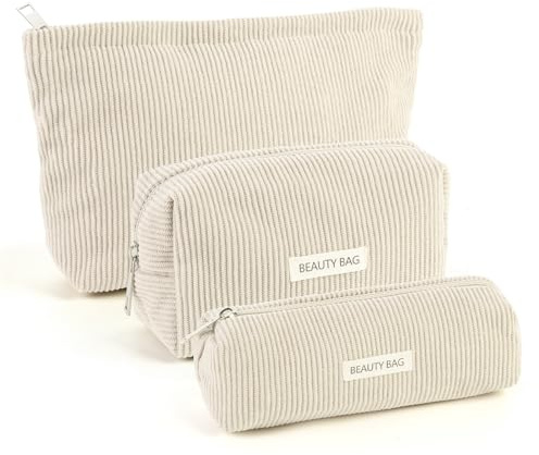 Kosmetiktasche Damen 3 Stück Kulturbeutel Damen mit Reißverschluss, Make Up Tasche Kulturtasche für Reisen, Schminke Pflege Organizer für Frauen (C)
