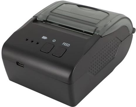 Ejoyous Bondrukcer Bluetooth Mobil, 58mm Thermodrucker Belegdrucker USB Thermischer Etikettendrucker Quittungsdrucker, für Supermarkt Restaurant Heim Büro kompatibel mit Android (EU-Stecker)