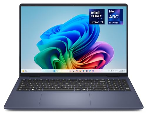 Dell 16 Plus 2-in-1 Laptop, QHD+, Intel Core Ultra 7 256V, 16GB RAM | Mini-LED Touch HDR600 90Hz, Intel Arc Graphics, LPDDR5X, 1TB SSD, Wi‑Fi 7, Thunderbolt 4, Windows 11 Home, DB06250