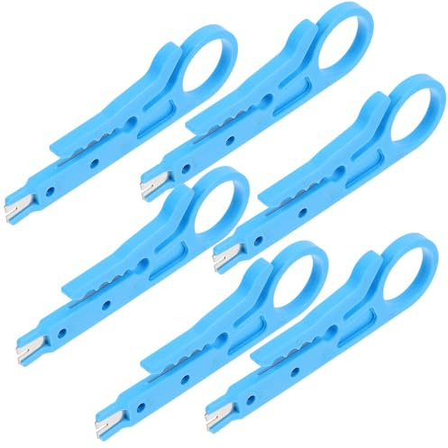 VALICLUD Lot de 10 Mini Pinces à Dénuder Bleu pour Câbles Réseau Rj45/cat5/cat6, Coupe-fil et Outil de Poinçonnage, Compatible Câbles Utp et Lignes Téléphoniques, Outils D'électricien