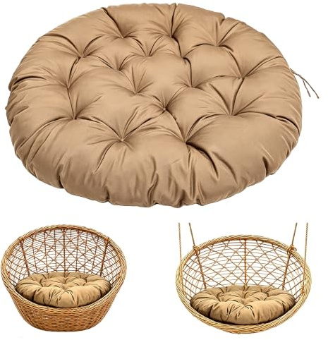 Cojín para sillón colgante de 60 cm, cojín de repuesto para silla colgante, cojín para silla de papazán, asiento para silla colgante para silla colgante para silla de jardín, caqui