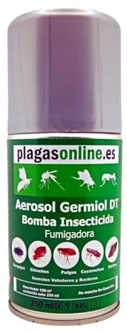 Bomba Insecticida Descarga Total 250 ml Pack 12 Unidades | Fumigador Automático hasta 150 m³ | Elimina Chinches, Cucarachas, Pulgas, Ácaros, Garrapatas, Polillas, Gorgojos | No Mancha, Sin Olor