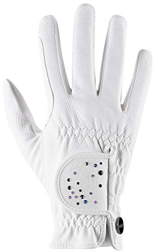 uvex Sportstyle Diamond - dehnbarer Reithandschuh für Damen und Herren - strapazierfähig - veredelt mit Swarovski® Kristallen - White - 8
