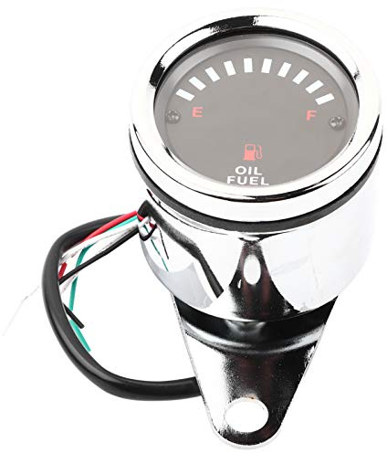 Indicador de nivel de combustible eléctrico, DC 12V Universal Moto Pantalla LED para automóvil Indicador de combustible eléctrico Indicador de medidor de aceite electrónico