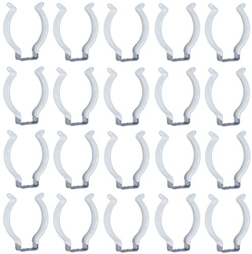 Sonny Brook Hams 20Pcs T12 U Clips LED Tube Light Clips Lighting Fluorescent Lamp Brackets Stainless Steel Lampholder Support Pipe Clamps, White