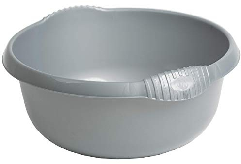 M1SS Very Stylish Multi use 36cm Round Washing Up Bowl for Kitchen Organisation Sink, Basin Holder Plastic Daily Routine Household, Choose Your Favourite Colour! (Silver)