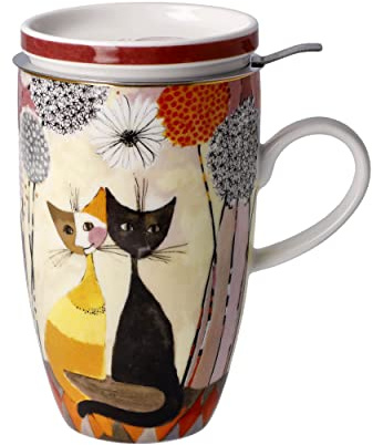 Goebel Rosina Wachtmeister Teetasse SOFFIONI mit Deckel und Sieb 450ml Porzellan