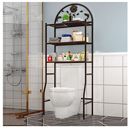 Hokcus Étagère Multifonctionnelle Au - Dessus Des Toilettes Lave - Linge Étagère de Rangement, Rangement 3 Couches Simple Étagère de Toilette, Économiser de L'Espace Au Sol Top Storage
