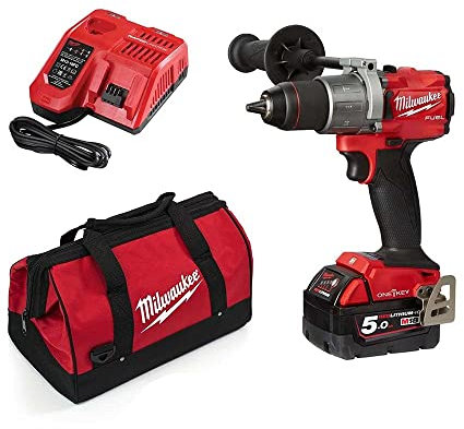 Milwaukee M18 FPD2-501B 18V Fuel Brushless Combi Drill with 1 x 5.0Ah Battery, Charger & Bag