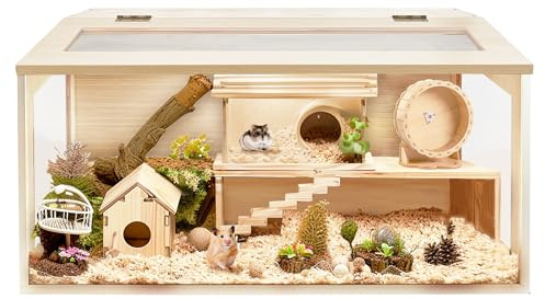 Prolee Hamsterkäfig, kausicher, Mäuse- und Ratten-Lebensraum, Oben zu öffnen, mit Acrylplatten, Solider Lebensraum (L x B x H): 81,3 x 40,6 x 40,6 cm