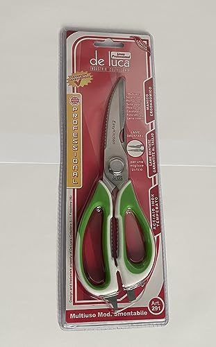 Forbici Da Cucina Multiuso (Squama pesce, rompinoci, svita barattoli e molto altro...) IN ACCIAIO INOX LAVABILE IN LAVASTOVIGLIE, ART.291