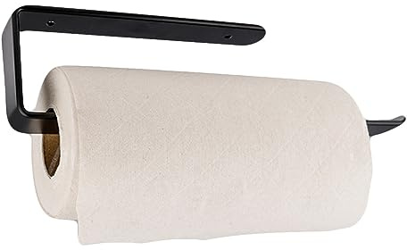 Csirnto Support pour Papier 1 Pièces Porte Essuie Tout Mural Porte Papier Toilette Support Essuie Tout Derouleur Essuie Tout Porte Rouleau Papier Cuisine pour Cuisine Et Salle de Bain (Noir)