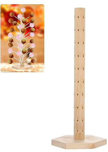 Tefola Présentoir Dessert à gâteaux, Sucette de Support pour Décoration Table de Bonbons Affichage, Support d'arbre en bois avec 60 Trous, pour Le Mariage Bébé Douches Fête D' Anniversaire Halloween