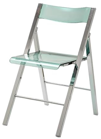 JJoias Transparenter Klappstuhl, Armless Haushaltsaktivitätsstuhl, Moderner Ergonomie Im Rückenlehne, Foto -Make -Up -Stuhl, Konferenzstuhl, Schlafzimmer/Wohnzimmer Dekorative Möbel,Grün