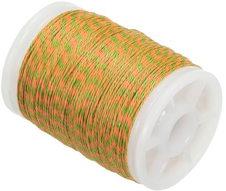PATIKIL Bogenschnur Wickelfaden 120 Yard/110M Sehnengarn Bogensport, 0,015 Durchmesser Bogensehne Sehnengarn Bogenschnur Faden zum für Peep Sight Nock Compound Recurve Bogen, Grün Orange
