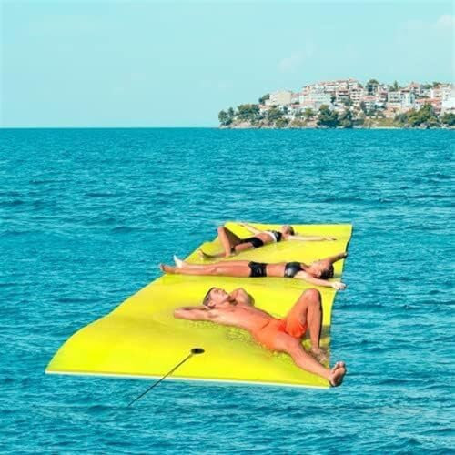 Llchaensc Wasser-Schwimmmatte, Lounge-, Bequeme Pool-Wasserdecke, Schwimmendes Floß, Schwimmende Unterlage, Schwimmmatten-Bett Für Strand, Bootfahren Im,Orange,170X55X3.3cm