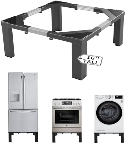 ANBase Heavy-Duty All Steel Laundry Pedestal 16 Height, Full size Universal Washing Machine Stand, Dryer Stand, Suitable for all Washer and Dryer Stand (Black)