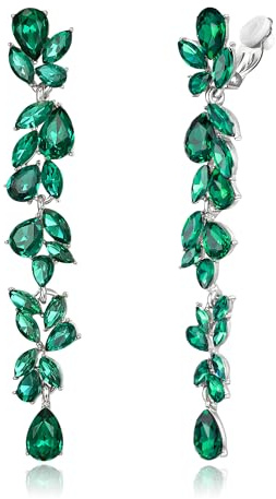 EVER FAITH Marquise Kristall Kronleuchter Art Deco Ohrclips für Damen