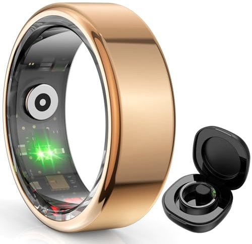 findtime Smart Ring Fitnessring Android iOS Schrittzähler Smartringe für Herren Smartringe für Damen Gold Silber Fitness Ring Pulsmesser Sleep Tracker Aktivitätstracker Smartring Fitness Tracker Ring
