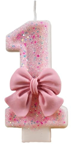 Bougies d'anniversaire en forme de chiffre de 1 à 9 | Bougies d'anniversaire pour gâteaux | Bougie scintillante avec nœuds décoratifs | Bougies de gâteau d'anniversaire pour garçons, filles, hommes,