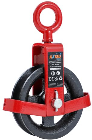 KATSU Tools Gin-Rad 125 mm mit drehbarem Ringbolzen, Gerüst-Flaschenzug, Block-Hebekran, Hochleistungs-Handrad-Seilrolle 182141