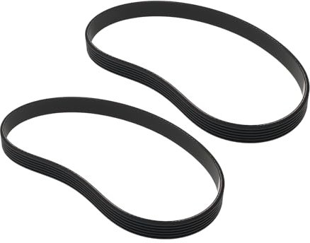 Briny River 2Pcs 6ribs 6PJ470 Engine V-Belt 185J Ribbed Rubber Belt PJ470 for Treadmill Massager Lawn Mower Chainsaw Air Compressor 470mm Black