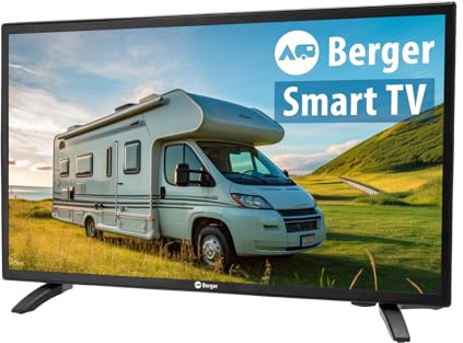 BERGER 12V Fernseher Wohnmobil Classiq 22 | Smart TV 12/24V Betrieb mit Triple Tuner, Bluetooth & WebOS | Camping Fernseher mit Lautsprecher & Full HD-Display | Ideal für Wohnwagen, LKW & Boot