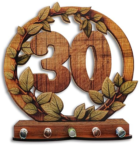 DRO Design Geldgeschenk zum 30. Geburtstag – Holzschild 30 cm mit Ständer - Bargeldgeschenk, Geldpräsent, Kreative Deko, Geburtstagsgeschenke für Männer und Frauen - Zahlen