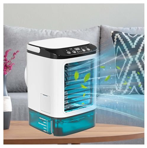 Con Caja De Hielo Aire Acondicionado Portátil Sin Tubo, Aire Acondicionado Con Tanque De Agua De 900ml Ventilador De Hielo