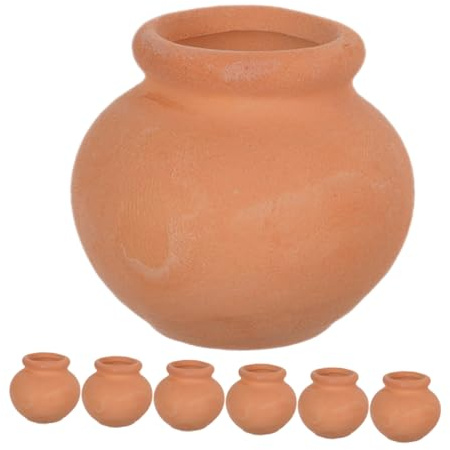 Kisangel 7 Piezas Macetas de Barro Mini para Suculentas Macetas Pequeñas Transpirables de para Escritorio Oficina Estantería Hogar Compacto para Plantas Decorativas