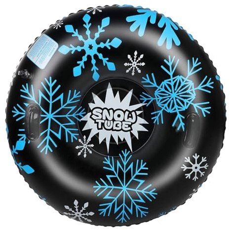 Premium Profis Snow Tube, 110cm Aufblasbare Schneereifen Mit Griffen Schlitten Bob Rodel Reifen Schneereifen Rutschreifen