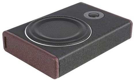 Chelngveo Subwoofer Activo para Auto, 600W 8 Pulgadas Subwoofer Bajo Asiento, Amplificador Integrado, Rango de Frecuencia 40Hz-200Hz, Carcasa de Madera Rectangular, para Instalación en Coche Bajo el
