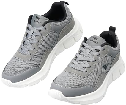 JOMIX Sneakers Uomo Scarpe Running Casual Comode Leggere Traspiranti Modello Ergonomico con buona aderenza al Piede e Massimo Comfort Ideale per Camminata Outdoor Palestra,GrigioM,42 EU