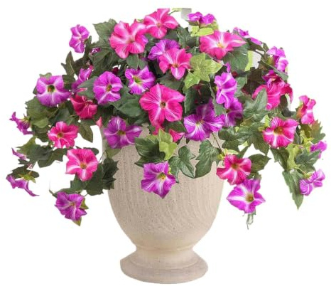 Konstgjorda Utomhus Petunia Växter - Hängande Siden Trumpet Blommor För, Uteplats, Träd, Bröllop | Blekbeständig Dvärgpetunia- För Plantering, Balkong, Vårdekor, 25,59 X 15,75 T