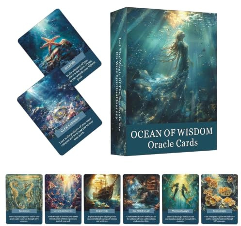 Ocëan of Wisdom Oracle Cards Fortune Tarot Deck Easy Read | Entertaining Oracle Cards with Mystic Guidance Deck, Fortune Cards, Divination Deck, Pocket Size, Party Games