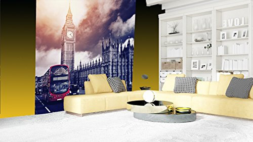 Fotomural Vinilo Pared Big Ben Londres | Fotomurales Pared | Fotomural Decorativo | Vinilo Decorativo | Varias Medidas 400 x 300 cm | Decoración comedores Salones | Motivos Paisajisticos