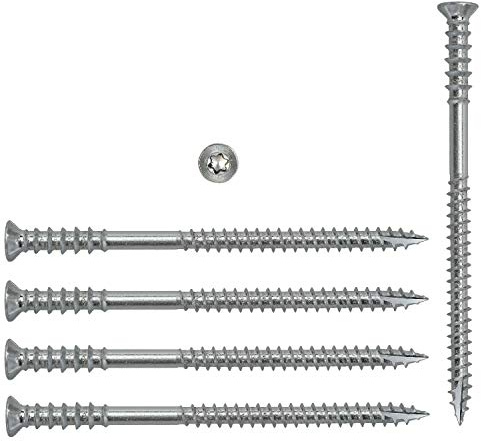 Lot de 200 vis d'ajustement 6 x 80 mm - Vis de réglage pointe fraisée Torx galvanisées