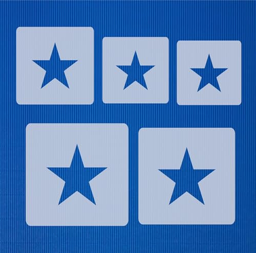 Juego de plantillas ● 5 estrellas individuales ● 6 cm, 7 cm, 8 cm, 9 cm y 10 cm de alto