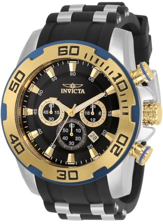 Invicta Pro Diver 30765 Herrenuhr - Quarzwerk - Edelstahl mit schwarzem Zifferblatt - 50 mm