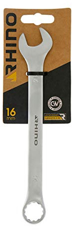 Rhino 2082 Mixed Clamp, Ring and Fork Wrench-Diameter 16 mm-High Quality-Made of Steel (Chrome Vanadium) -Various Sizes Available, NC