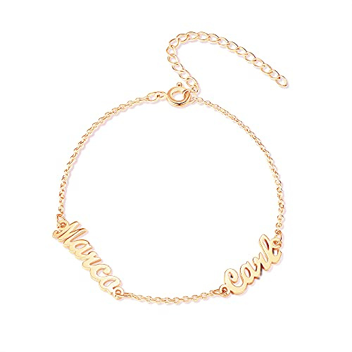 Jeweidea Damen Armbänder Personalisierte Armbänder mit Namen Gravur für Frauen Gold Silber Roségold Armbänder für Mama Oma Mädchen Damen Schmuck Muttertagsgeschenke Geburtstag