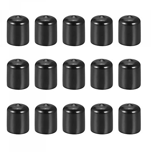 sourcing map 15Pack Schützer Gummi Endkappen Abdeckung 20mm Schwarz | Für Schraube Möbel Rohr