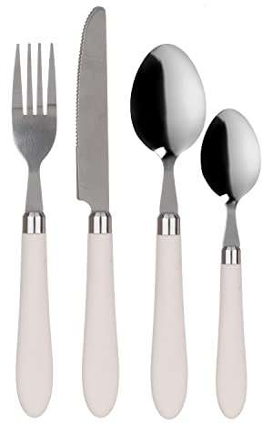 KASANOVA Set 24 posate Smooth bianco in acciaio