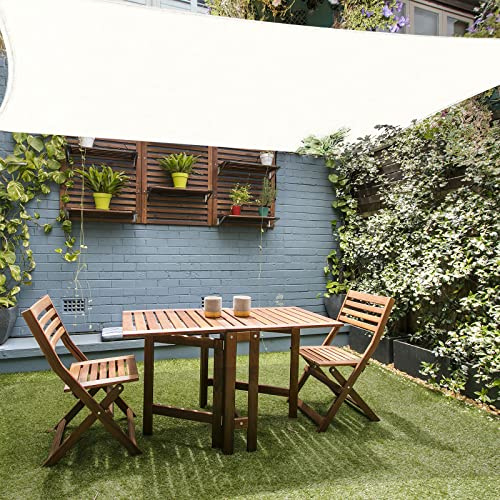HAIKUS Sonnensegel 3x5 Meter Rechteckig Weiss, UV Schutz atmungsaktiv 5x3 m HDPE Sonnenschutz für Garten Balkon und Terrasse, weiß(3x5m)