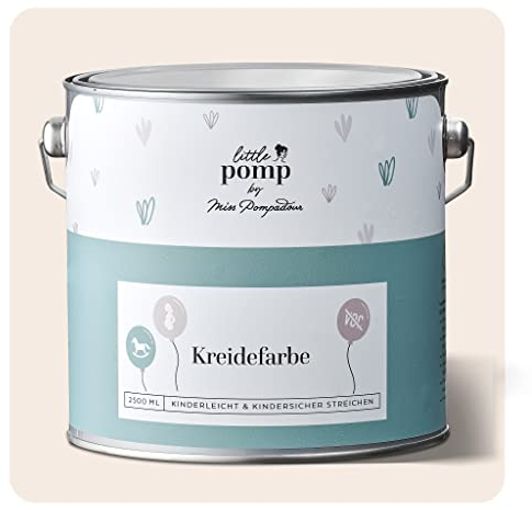 MissPompadour Wandfarbe Kinderzimmer Rosa & Furchtlos 2,5L mit hoher Deckkraft - geruchsneutrale, spritzfreie Kreidefarbe - atmungsaktiv, wasserbasiert, VOC-frei - LittlePomp