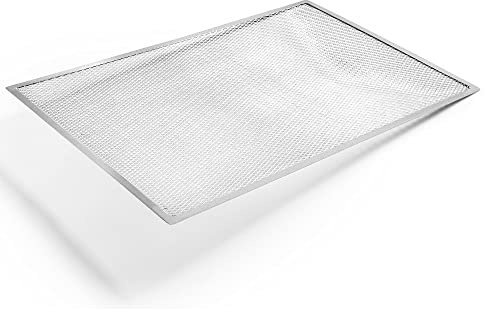 Forgast Rechteckig | 60x40cm | aus Aluminium | Pizza-Screen | Pizzablech mit Gitterstruktur | Pizza Unterlage | Pizzaschieber | Ideal für gleichmäßiges Pizza-Backen