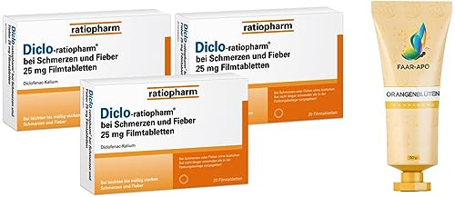DICLO-RATIOPHARM 25mg 3x20 Tab. Sparpack inkl. einer hochwertigen Handcreme Marke Faar-Apo